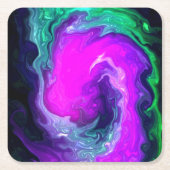 エレクトリックギャラクシー スワールパターン スクエアペーパーコースター (正面)