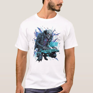 エレクトリックサイバーパンクハッカースケルトンゲーマーグラフィックTシャツ Tシャツ