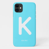 エレクトリックシアン+ブルーモノグラムスマホケース Case-Mate iPhoneケース (裏面)