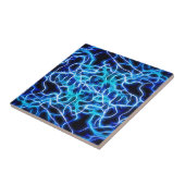 エレクトリックネオンアクアブルーティール（緑がかった色）稲妻 タイル (側面)