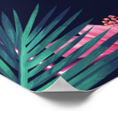 エレクトリックネオンピンクトロピカルウェルカム誕生日 ポスター (角)