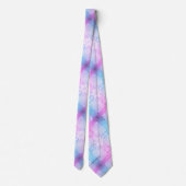 エレクトリックネオンピンクブルーパステルトランスプライドプレイド ネクタイ (裏面)