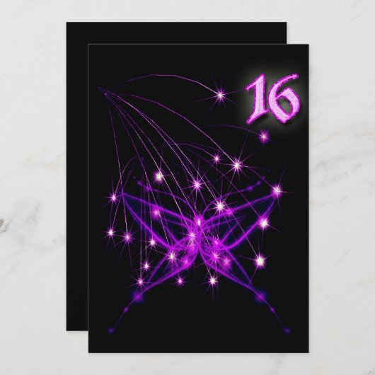 エレクトリックバタフライゴシックスウィート16招待状 招待状 (正面/裏面)