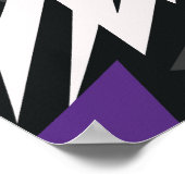 エレクトリックパープルおよびブラックジオメトリックデザイン ポスター (角)