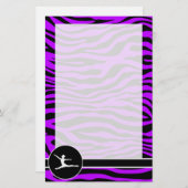 エレクトリックパープルゼブラストライプ;バレエ 便箋 (正面/裏面)