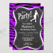 エレクトリックパープルゼブラストライプ;姿スケートで滑る 招待状 (正面/裏面)