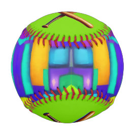 エレクトリックビーブドリームススタイリッシュヴィンテージ抽象芸術アート 野球ボール