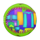 エレクトリックビーブドリームススタイリッシュヴィンテージ抽象芸術アート 野球ボール (正面左)