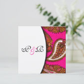 エレクトリックフシアペイズリー結婚式招待状 招待状 (スタンド正面)