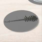 エレクトリックブラック波形ギターサウンド ラウンドペーパーコースター (アングル)