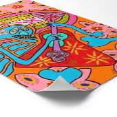 エレクトリックブラッドロックギター ポスター (角)