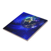 エレクトリックブルーのクリスマスボーカスタマイズブルデザイン タイル (側面)