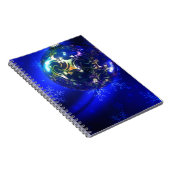 エレクトリックブルーのクリスマスボーカスタマイズブルデザイン ノートブック (右側)