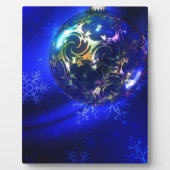 エレクトリックブルーのクリスマスボーカスタマイズブルデザイン フォトプラーク (正面)