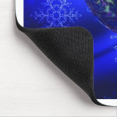 エレクトリックブルーのクリスマスボーカスタマイズブルデザイン マウスパッド (コーナー)