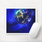 エレクトリックブルーのクリスマスボーカスタマイズブルデザイン マウスパッド (マウス)