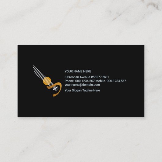 エレクトリックブルーウェーブ稲妻ギターミュージック先生 名刺 (裏面)