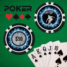 エレクトリックブルースケーターゲームポーカーチップ