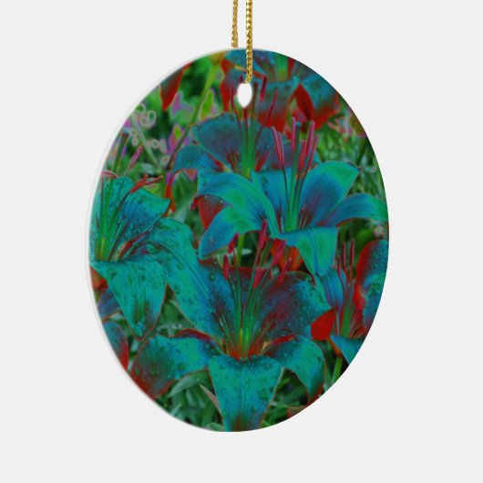 エレクトリックブルーデイリズフラワーオーナメント セラミックオーナメント (右)