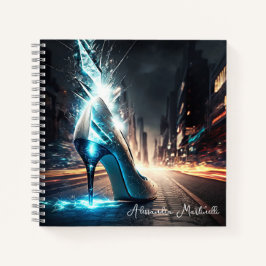 エレクトリックブルーハイヒールシティシパーソナライズされたーン ノートブック