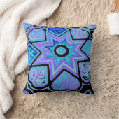 エレクトリックブルーハート&スターズ装飾用クッション クッション (ブランケット)