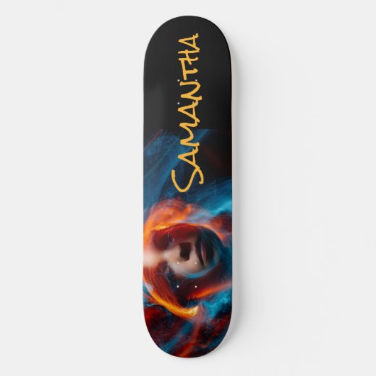 エレクトリックブルーパーソナライズされたガール スケートボード (正面)