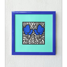 エレクトリックブルーポップ・アートのアートチューリップ