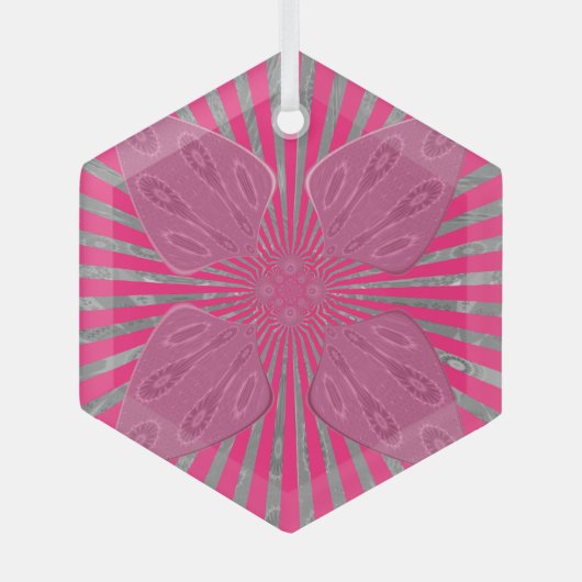 エレクトリックブルームウィングス:鮮烈なエッジと美しさ ガラスオーナメント (正面)