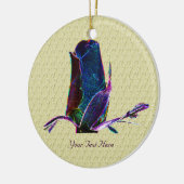 エレクトリックブルーローズブドフローラオーナメント セラミックオーナメント (左)