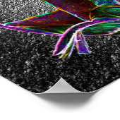 エレクトリックブルーローズブド抽象芸術フラワーアート ポスター (角)