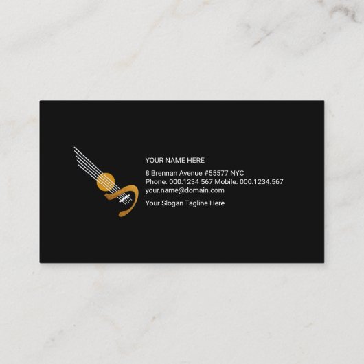 エレクトリックブルー稲妻ギターミュージック先生 名刺 (裏面)