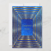 エレクトリックブルー50thバースデーパーティー金ゴールド 招待状 (裏面)