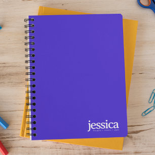 エレクトリックブルー ラウンド 現代 タイポグラフィ ノートブック