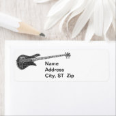 エレクトリックベース形ワードアートブラック文字 ラベル (インサイチュ)