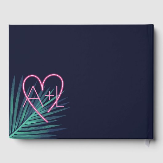 エレクトリックラブネオンピンクたった今結婚しました写真 ゲストブック (裏面)