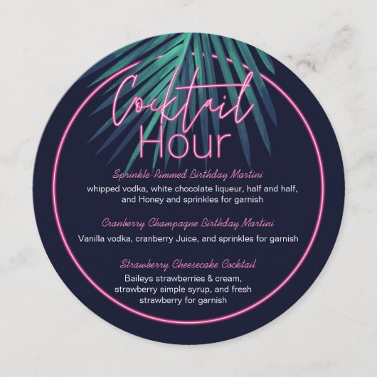 エレクトリックラブネオンピンクトロピカルレトロMe メニュー (正面)