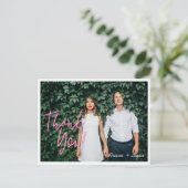 エレクトリックラブネオンピンクハート&タイポグラフィ写真 ポストカード (スタンド正面)