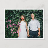 エレクトリックラブネオンピンクハート&タイポグラフィ写真 ポストカード (正面)