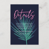 エレクトリックラブネオンピンク熱帯レトロ結婚ズ エンクロージャーカード (正面)