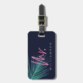 エレクトリックラブネオンピンクMrトロピカル&モノグラム ラゲッジタグ (正面縦)
