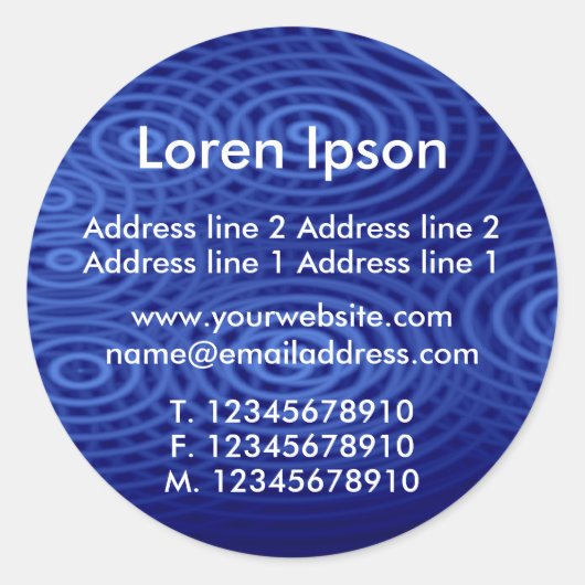 エレクトリックレインブルービジネス/プロフィール ラウンドシール (正面)