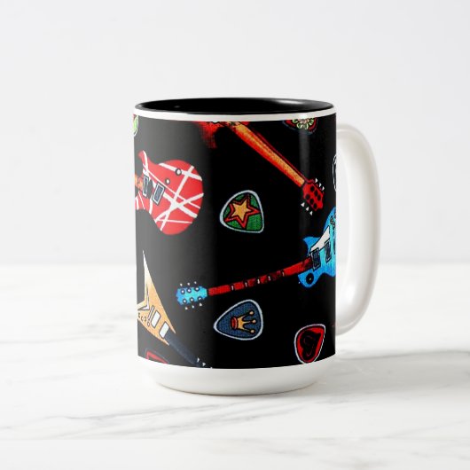 エレクトリックロックギター ツートーンマグカップ (正面右)