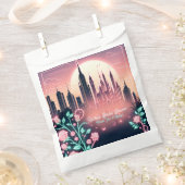 エレクトリックローズ フューチャリスティック ネオン ブライダルシャワー フェイバーバッグ (クリップ留めされた状態)