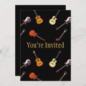 エレクトリック&アコースティックギターコラージュ 招待状 (正面/裏面)