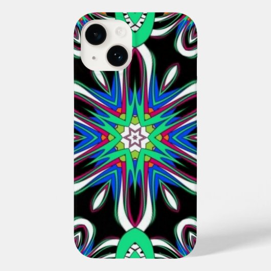 エレクトリック・ブルーム・マンダラ Case-Mate iPhoneケース (裏面)