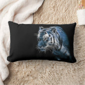 エレクトリック・ホワイト・タイガー ランバークッション (ブランケット)