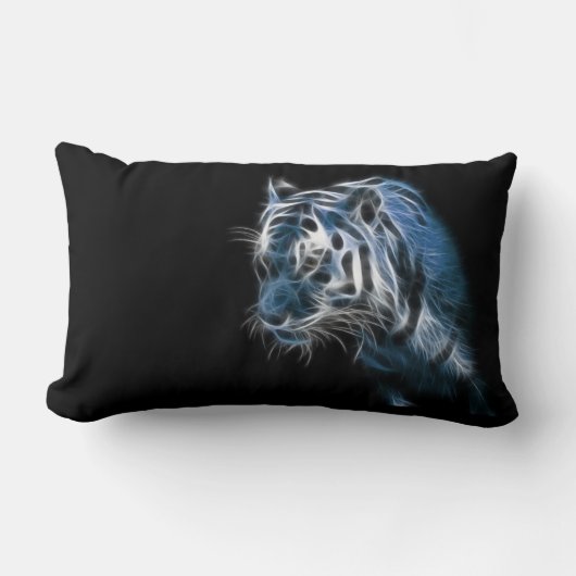 エレクトリック・ホワイト・タイガー ランバークッション (正面)
