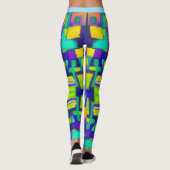エレクトリック ヴァイブス ドリームス スタイリッシュ ヴィンテージ アブストラクト アート レギンス (裏面)