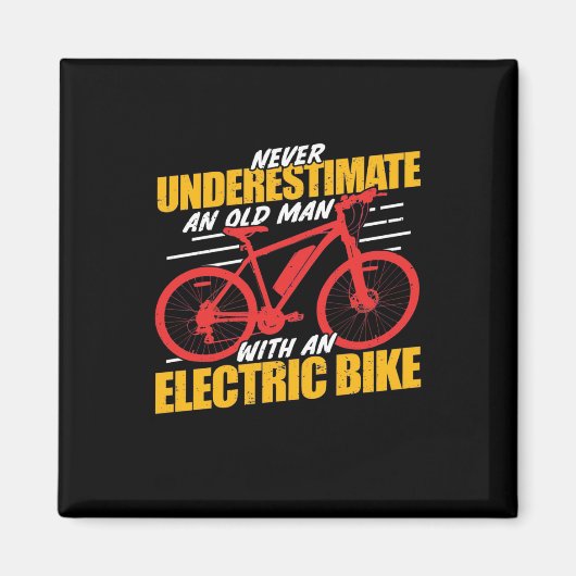 エレクトレットバイクを持った老人 マグネット (正面)