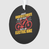 エレクトレット自転車を持つ老人 オーナメント (正面)